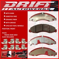 ⊕ ㍿ ◨ DRIFT AUTOWERKS BRAKE PADS for ISUZU TRAVIZ 2020-2022 FRONT (4 PCS SET) DLA-4072A