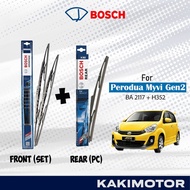 Bosch Advantage Front + Rear Wiper Blade Set for Perodua Myvi Gen1/2 (2005–2017) | BA2117 + H352 | B