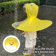 Cloak Duck Children's Portable Student Yellow Raincoat Umbrella Raincoat