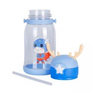 Botol Minum Anak Karakter Kartun Botol Air Minum Anak Sedotan 610ml Model Tanduk Rusa Lucu Free Tali