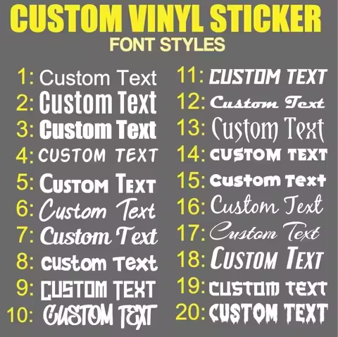 Personalised Name Vinyl Sticker Word Text Cut Font Sticker Custom Decal For Car Home