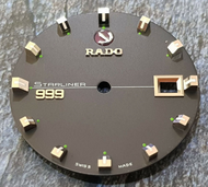 หน้าปัด นาฬิกา แท้เก่าเก็บ rado starliner 999 สภาพสวยสมบูรณ์ สีดำด้าน