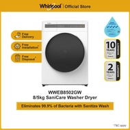 Whirlpool WWEB8502GW SaniCare 8/5kg Washer-Dryer with 2 Years Warranty