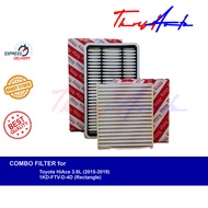 COMBO Filters (Aircon &amp; Air) for Toyota Hiace 3.0L 2015 - 2019 1KD-FTV D-4D (Rectangle)