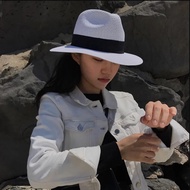 2024 New Summer Hats For Men Women Straw Panama Jazz Hats Solid Plain Wide Brim Beach Hats With Band Unisex Fedora Sun Hat