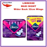 LIBRESSE MAXI NIGHT SECURE 32CM WITH WINGS