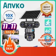 Anvko V380 Pro 12MP 6K 3 Lens CCTV Solar Outdoor WIFI 4G SIM Card CCTV Camera Wireless Security