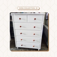 Diskon Lemari Susun Laci Kayu Blockboard / Drawer 5 Susun Putih