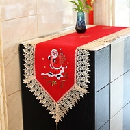 KY/💥European-Style Simple Water-Soluble Lace Christmas Table Runner Nordic Embroidery Big Red Closet TV Cabinet Cover Ne