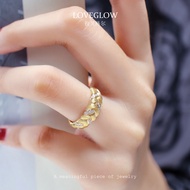 Diamond Ring Brushed Women's 2022 Niche Design Exquisite Fashion Unique High-End Feeling 18k Gold It