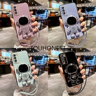 Casing Motorola Moto G22 Case Moto G8 Power Case Moto G50 Case Moto G52 Case Moto G8 Play Case Moto G60 Case Moto G40 Fusion Case Moto E6S Case Moto E6 Plus Case Fashion Silicone Cute Cool Anime Astronaut Stand Phone Cover Cassing Case With Rope TG
