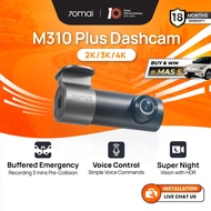 70mai M310 Plus Front Dashcam | Super Night Vision | Buffered Emergency Recording | Voice & App Cont