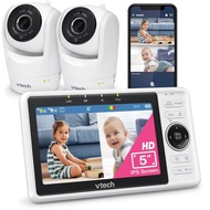 VTech 2-Cameras Smart WiFi Baby Monitor with 1080p FHD Camera and 5" HD IPS Screen