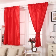 Silk Fabric Rod Pocket Window Curtain Panels with Solid Color for  Nice burang