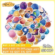 50PCS Cartoon Planet Stickers Astronaut Planet Graffiti Luggage Laptop Decoration Sticker