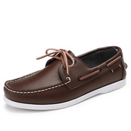 Men classic genuine leather loafers slip-on flats boat shoes male comfortable driving shoes