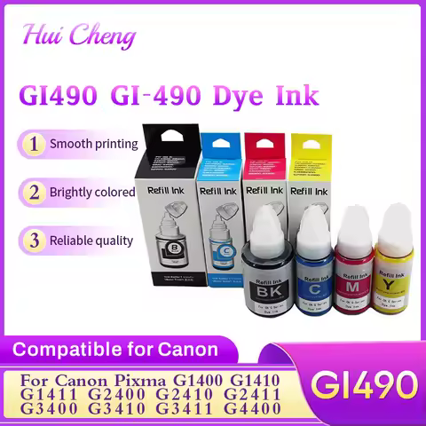 4Color GI490 Dye Ink Compatible Refill Tintas Ink For Canon Pixma G1400 G1410 G1411 G2400 G2410 G241