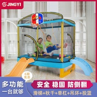 Trampoline Children's Indoor Home Outdoor with Safety Net Spring Trampoline Children's Rubbing Bed Family Bouncing Bed