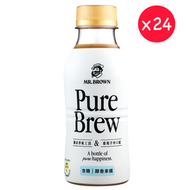 伯朗 - 原箱 (白色)台灣MR BROWN伯朗咖啡Pure Brew醇香拿鐵(有糖) 原箱 樽裝 24x350ml #248797 PURE BRWE LATTE