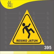 395 - Fall Risk Stickers, Vinyl Stickers, Premium Indoor Printing, Waterproof