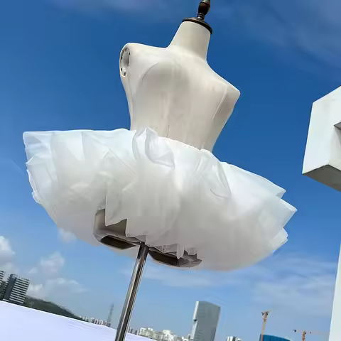 Fluffy Tulle Underskirt Dresses 3-Layer Lolita Petticoat Black White Puffy Tutu Petticoat Skirt for 