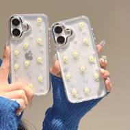 Transparent Transparent Bottom Epoxy Sunflower Floral Suitable for ihone17promax Apple 16pro Phone C