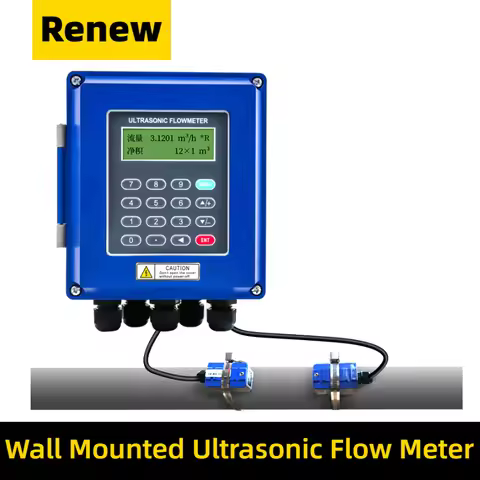 TUF-2000B-TM-1 Transducer DN50mm-DN700mm Ultrasonic Liquid Flowmeter Wall Mounted Type ModBus Water 