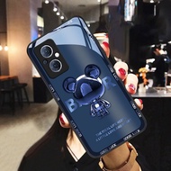 เคส OPPO Reno 10 11 Pro 5G 8Z 7Z 6Z 8T 5G เคส OPPO Reno 11F 8 T 5G เคส OPPO Reno 6 7 8 10 Pro 5G เคส OPPO A79 A98 A78 A57 A77s A77 5G โทรศัพท์มือถือแบบแก้ว กันกระแทก ลายหมีโลหะหรูหรา สําหรั