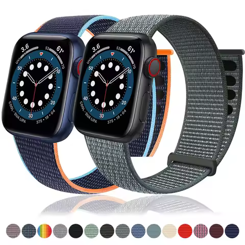 Nylon Band for Apple Watch Strap 49mm 45mm 41mm 44mm 40mm 42mm 46mm Adjustable Elastic Bracelet iWat