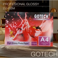 GOTECH 210 GSM PROFESSIONAL A4 210 GSM GLOSSY PHOTO Paper / PLAIN PHOTO Paper 210 GSM Gotech High Gl