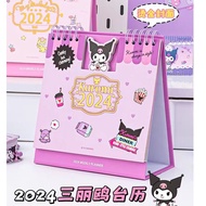 Ins Style Cute Sanrio Calendar Kuromi Calendar 2024 Bump Desk Calendar Book Kuromi Desktop Calendar Decoration Creative Calendar Desk Calendar