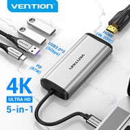 Vention Type C HUB USB 3.0 Port Hub TYPE C to HDMI 4K 30Hz 60Hz RJ45 USB C Multiport Port Hub Thunde