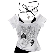 My Chemical Romance crop top shoujo girl style cute Fairy Streetwear babydoll gyaru 2025 corset woma