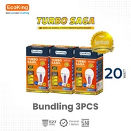 ECOKING LAMPU BOHLAM LED RUMAH TURBO SAGA EMERGENCY TAHAN LAMA 20W CAHAYA PUTIH (DC 3 LEVEL) 3 PCS- 
