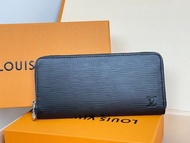 Brand new LV CLEMENCE系列 Long Wallet 水波紋 長銀包 黑色