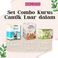 Kalista set kombo kurus kalista slimming set kalista almond fiber kalista apple green dhara kalista skinni chocolate