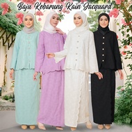 Floral Baju Kebarung Kain Jacquard Hitam/Putih Baju Kurung Premium Soft Material Bridesmaid Kurung Baju Raya Sulam 2024