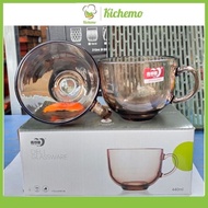 Large 440ml amber glass cup 440ml heat resistant amber glass cup