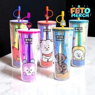 miniso BT21 TUMBLER DRINKING BOTTLE 800ml BTS CHARACTER LARGE CAPACITY