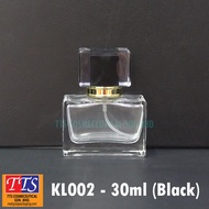 30ml Black Cap Glass Spray Perfume Bottle / Botol Minyak Wangi / Botol Kaca - KL002-30ml