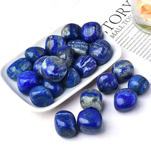 Natural Lapis Lazuli Tumbled Stones Premium Healing Crystals Quartzs Energy Mineral Gemstones Set fo