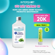 Nước súc miệng Henry Blooms Probiotic Mouthwash 375ml mang lại hơi thở thơm mát chống hôi miệng hiệu