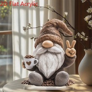 2D Gnome Ornament - Enchanting Home & Office Decor Perfect Gift for Christmas Halloween Easter Cute 