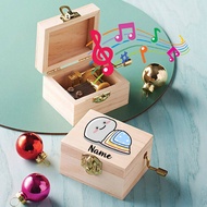 Quby Printed Hand-Crank Music Box Custom Name Birthday/Ballet/Jingle Bellsmusic Song Box Wooden Box 