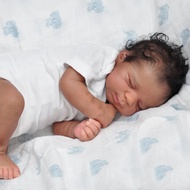 48 ซม.ซิลิโคนสัมผัสนุ่ม Asleep Reborn ตุ๊กตาเด็กทารกของเล่นสําหรับสาวเหมือนจริงผิวสีดําตุ๊กตาเด็กของ