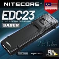 NITECORE EDC23 - 2500 Lumen USB-C Rechargeable Ultra-Slim EDC Flashlight - Ready Stock in MALAYSIA f