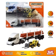 Matchbox Convoys Tesla Semi & MBX Pipe Trailer & MBX Load Lifter