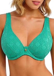 Womens Nomad Nights Underwire High Apex Bikini Top, Marine, 34F