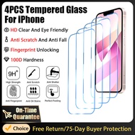 4PCS Tempered Glass for iPhone 11 12 13 14 Pro Max Screen Protector for iPhone 14 13 12 11 Pro 13 12 Mini X XR XS Max 7 8 Glass