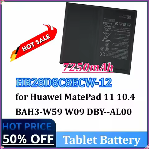 Newly upgraded 7250mAh HB28D8C8ECW-12 HB26D8C8ECW-12 Tablet Battery for Huawei MatePad 11 10.4 BAH3-